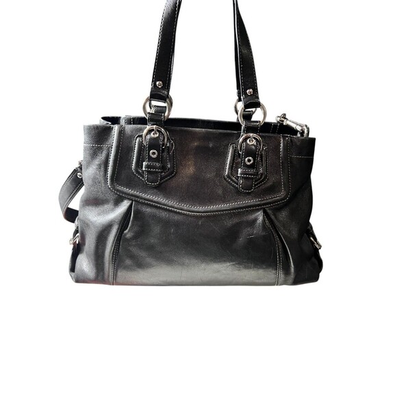 Coach 12937 Madison Sabrina Satchel – Black Leather Convertible Shoulder Bag - Picture 9 of 14